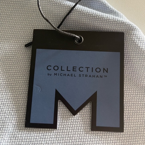 Collection Michael Strahan Blue Polo Short Sleeve Textured Size Large New - Picture 6 of 11